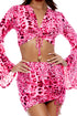 Luli Fama Wild Thing Bell Sleeve Scrunched Crop Top